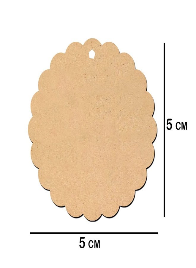 ROOT KRAFT 50pcs Floral Wooden Pine MDF Cutouts Unfinished Tags for Key Chain, Slices Crafts, Xmas Holiday Hanging Decorations, Painting Wood Craft, MDF Plains, Resin Art Work (5x5 cm) - Image 3
